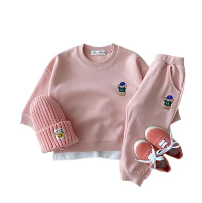 China New Design Spring New Design Daily Wear Spring Infant Girl Clothing Smile Print Baby Boy Outfits 18-24 Months Clothes Set for sale