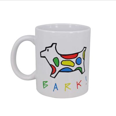 China 2021 Viable Hot Sale Customized Printing White Logo 11oz Coffee Ceramic Mugs Blanks Sublimation Porcelain Mugs for sale