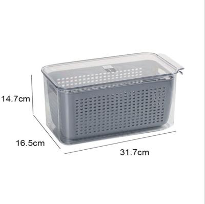 China 2021 Viable Hot Selling Plastic Storage Container 5.8L Portable Kitchen Basket Drain Food Storage Box For Fresh Keeping for sale