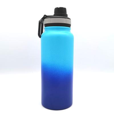 China PORTABLE Gradient 304 Stainless Steel Space Cup 800ml Vacuum Sports Blue Hot Cold Water Bottles for sale