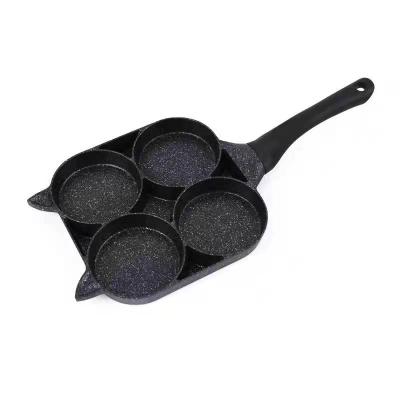 China Viable Hamburger Pan Fried Egg Breakfast Pan Nonstick Frying Pan Four Hole Mold for sale