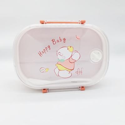 China Plastic Freshness Keeping Square Double Layer Lunch Box Insulated Leakproof 2 Compartments Desktop Bento Lunch Box for Adults and Kids for sale