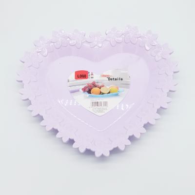 China Best Quality Sustainable Heart Shaped Vegetables Fruit Tray Simple Flower Shaped Plastics Dried Fruit Dishes for sale