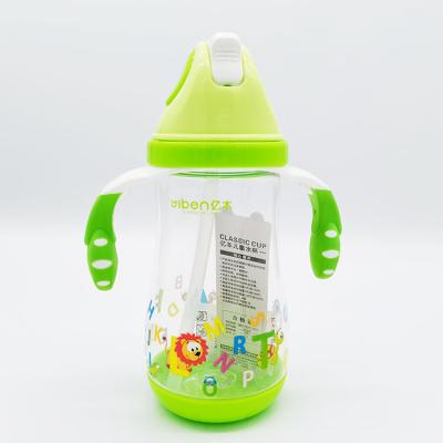 China 2021 Minimalist Child Water Bottle Fashion Plastic Student Sport Drinking With Straw And Handgrip for sale