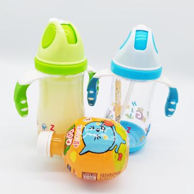 China Fashion 370ml Minimalist Reusable Plastic Milk Water Bottle Child Carton Drinking Bottle With Silicone Straw for sale