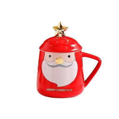 China Viable Cute Creative Christmas Mug Gift Mug Large Capacity Ceramic Coffee Mug for sale