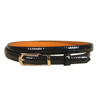 China Fashionable and beautiful fine fashionable and beautiful women's needle buckle candy imitation leather decorative belt for women for sale