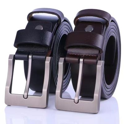 China New Men's Luxury Real Cowhide Needle Buckle Leather Belt Buckle Alloy Leather Belt Luxury Business Formal Dress For Men for sale