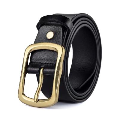 China Fashion casual business casual dress belt buckle manufacturer direct selling needle jeans pure leather belt for men for sale