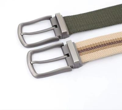 China Canvas New Thickened Knitted Buckle Belt Directly Provided Can Customize Logo Canvas Jeans Cotton Belt For Women Men for sale