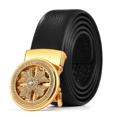 China Business Soft Leather And Whip Automatic Belt Buckle Swivel Buckle Conjuncture Belt For Men for sale