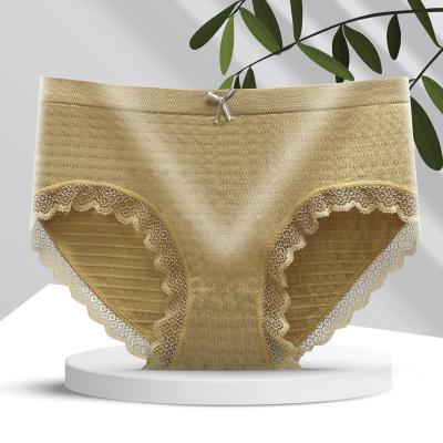 China Breathable all size expanded version of ladies oxygen bubble underwear ladies seamless lace midwaist girl-sexy briefs for sale