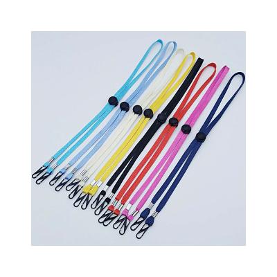 China Custom Logo Print Durable Half Folded Polyester Lanyard With Curl And Swivel Eco-Friendly Clip About 35cm for sale