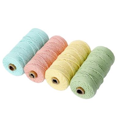 China Factory Wholesale 100% Cotton Rope Solid Color Cotton Rope Craft Eco-friendly Natural Woven Rope for sale