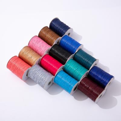 China Eco-friendly DIY Colorful Korean Leather Hand Rope Bracelet Necklace Wire 0.8mm 1.0mm 1.5mm 2.0mm Wax Braided Cord for sale