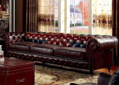 China Unie Uitstekende het Leerbanken van Jack Flag Leather Chesterfield Sofa 2 3 seaters Te koop