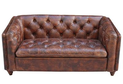 China Retro Klein 2 Seater Leer Chesterfield Sofa Defaico Furniture Te koop