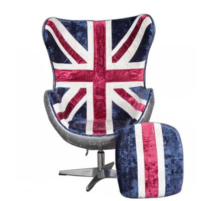 China Overgehelde Arne Jacobsen Velvet Union Jack Aviator-Wartel X van de Eistoel Dwarsbasis Te koop