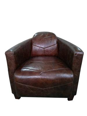 China Bruin Enig Italiaans Leer Sofa Chair For Living Room Te koop