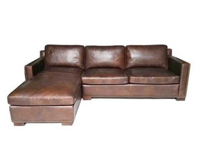 China De uitstekende Retro Echte Bank van Leersofa set distressed leather sectional Te koop