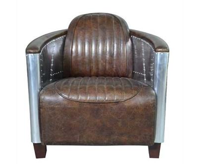 China Uitstekende Leervliegenier Tub Sofa With Wood Legs Te koop