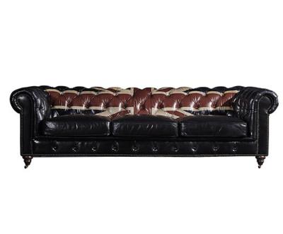 China Uitstekende Echte Leerunie Jack Back Chesterfield Sofa Te koop