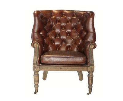 China De dichtgeknoopte Uitstekende Stoel van Wing Deconstructed Antique Retro Leather Te koop