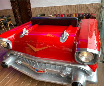 China Industrieel Uitstekend Rood Chevy Sofa Vintage Car Couch With-Pu Leer Seat Te koop