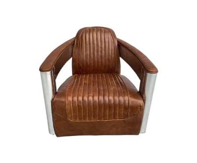 China De uitstekende Geninue-Stoel van Chair Aluminum Swivel van de Leervliegenier Te koop