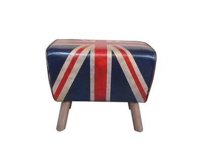 China De uitstekende Unie Bank van Jack Leather Stool Vintage Leather met Houten Benen Te koop