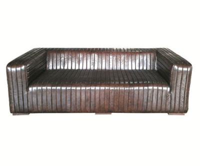 China Geribbelde Uitstekende Leerbanken Grote 3 Seater voor Woonkamer Te koop