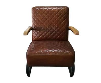 China Het Metaal van vrije tijdsdiamond leather vintage chair with + Houten Armsteun Te koop