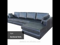 L shape black leather sofa