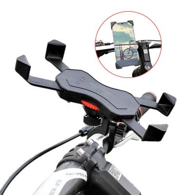 China Amazon Hot Sale Four Clamps Adjustable Outdoor Bike Handlebar Mount Phone Holder Magnetic Bike For Smart Phone for sale