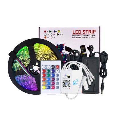 China Residential Button Strip RGB LED Smart Voice And Alexa Goole Can Be Used 5050 Infrared Controller Kit With Color Box And 24 Set for sale