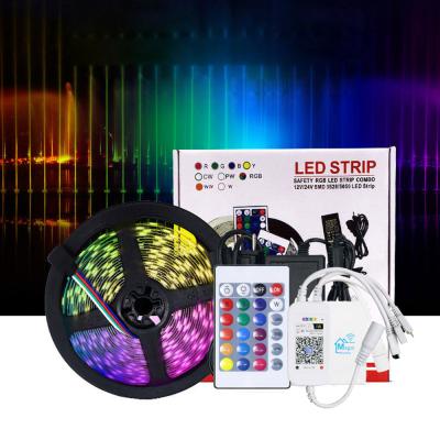 China Residential Waterproof 5050 LED Color Changing Flexible DIY RGB LED Strip Light with 24 Keys for sale