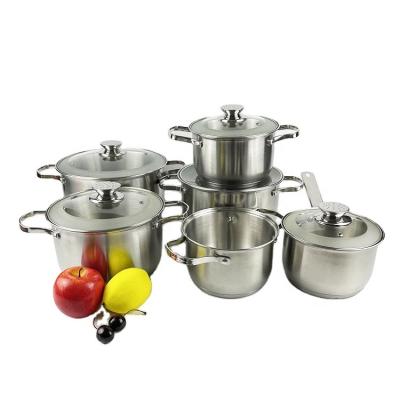 China OEM custom 304 stainless steel pot milk pot cookware kitchenware kitchenware multifunctional viable cooking set for sale