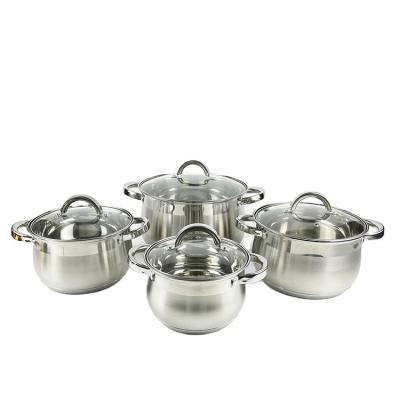 China Viable for High Quality Home 4pcs Kitchenware Kitchenware Pots and Pans Cook Wear Cooking Pots Stainless Steel Cookware Set Home for sale