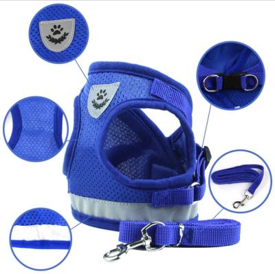 China Wholesale Pre-padded Padded Dog Cat Harness Vest Reflective Walking Leash for sale