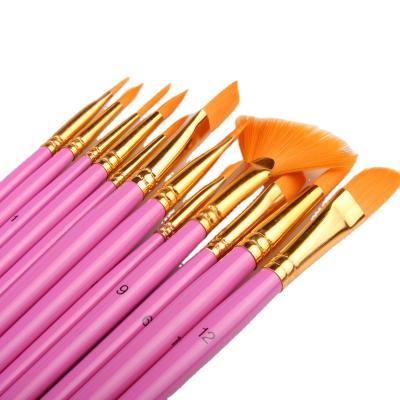 China Wholesale Watercolor Factory 12 PCs Artist Painting Brush Set Artist Nylon Paint Brush Set Hair Watercolor Oil for sale