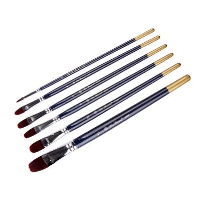 China Brushes Filbert Style Professional Wood Handle Hair Artist Quality Filbert Watercolor Nylon Nylon Acrylics Paint Playbrush for sale