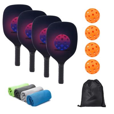 China Durable Customize Printing Carbon Fiber Set OEM Face Color Feature Combo Pickleball Paddle for sale