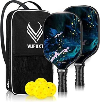 China Durable Pickleball Paddle Racket Set Custom Logo Paddle Raw Carbon Glass Fiber Pickleball Ball Wholesale Pickles 2 for sale