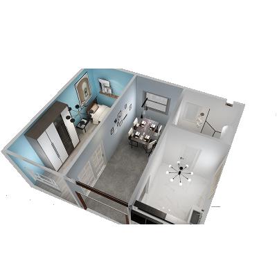 China DIY customized modern three layers galvanized structure energy efficient upvc house container with washbasin garage for sale