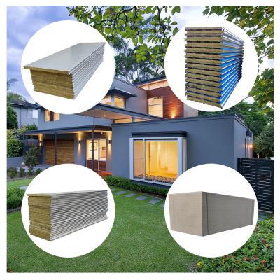 China Rock Woll Hard Fire Retardant NC Insulation Polyurethane Foam Sandwich Building Roofing Panels / Building Sheets Factory Price 75mm 50mm; NHS for sale