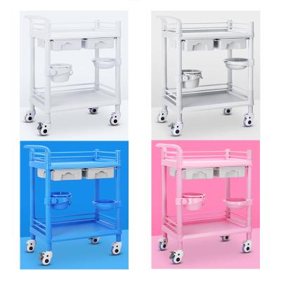 China High Bearing Silent Force Caster Premium ABS Other Beauty Salon Furniture Silent Force Silent Caster High Bearing White Blue Pink Trolleys for sale