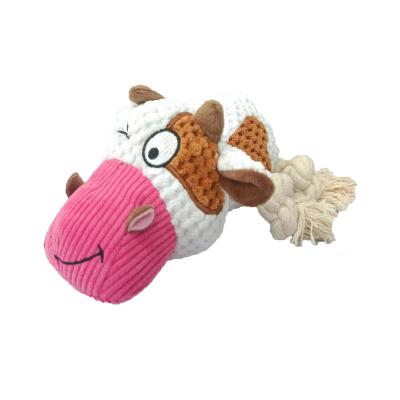 China Dogs Pet Toy Pink Cotton Rope Squeaky Brown White Mixed Cow Manufacturer Directly From Manufacturer for sale