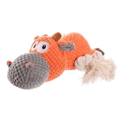 China Dogs Factory Directly Supplies Pineapple Velvet Orange Cattle Trained Dog Toys with Squeakers and Cotton Strings for sale