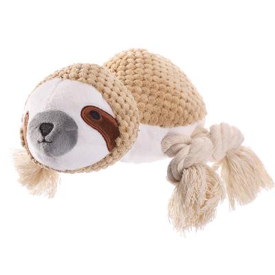 China Viable Dog Toy Pineapple Velvet Sloth With Shape Cotton Rope Squeaky Dog Toy Directly From Manufacturer for sale