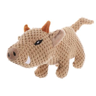 China Viable Apricot Plush Boar Squeaky Dog Toy Manufacturer Directly for sale